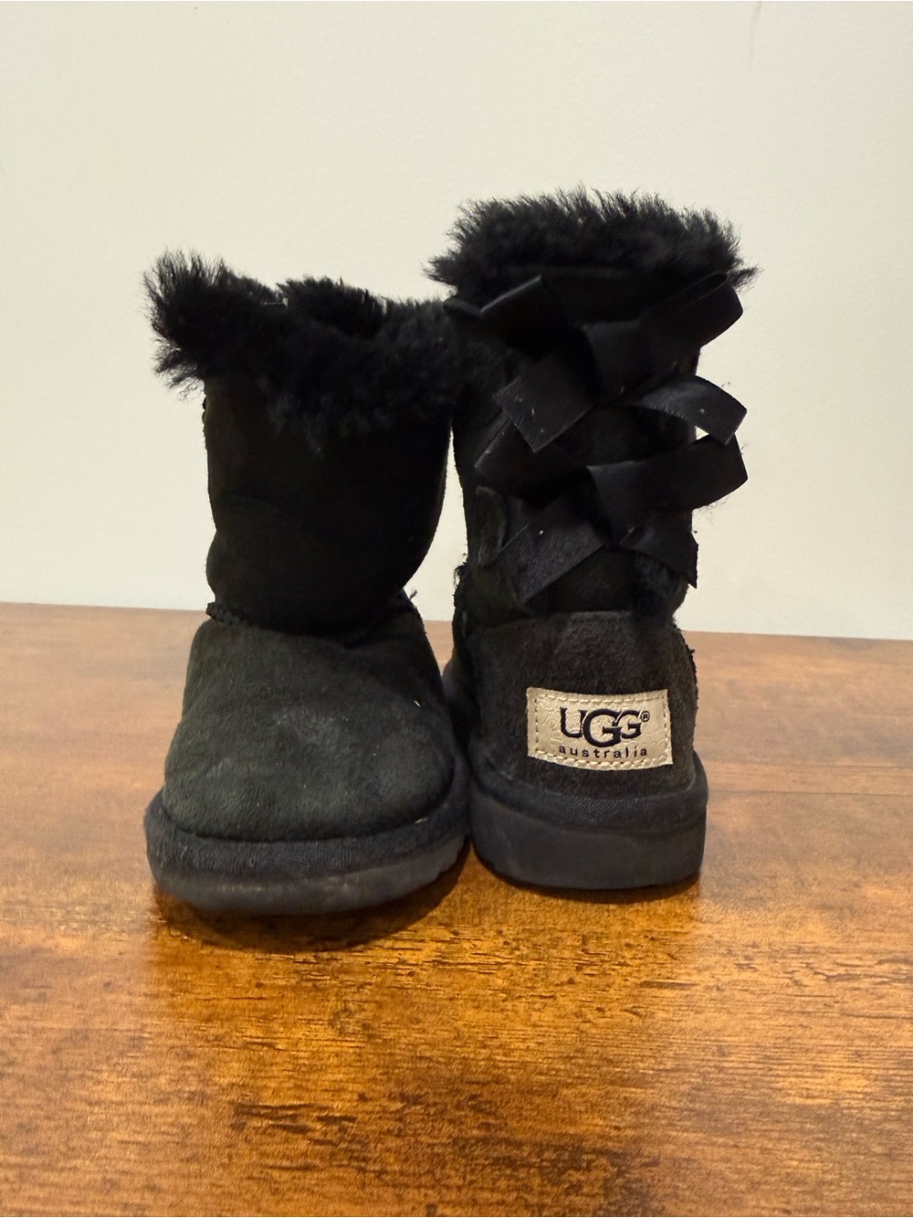 UGG Bailey Bow Toddler Black Boots Size 7